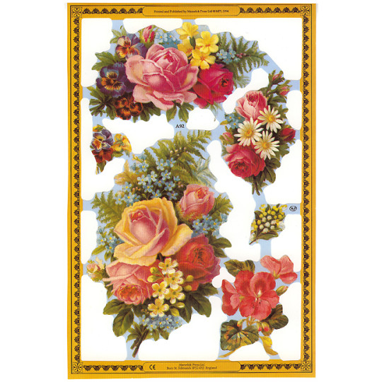 Pretty Rose Bouquet Scraps ~ England